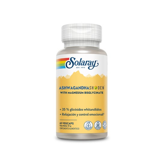 Solaray Ashwagandha Shoden & Magnésio Bisglicinato 60 vcaps