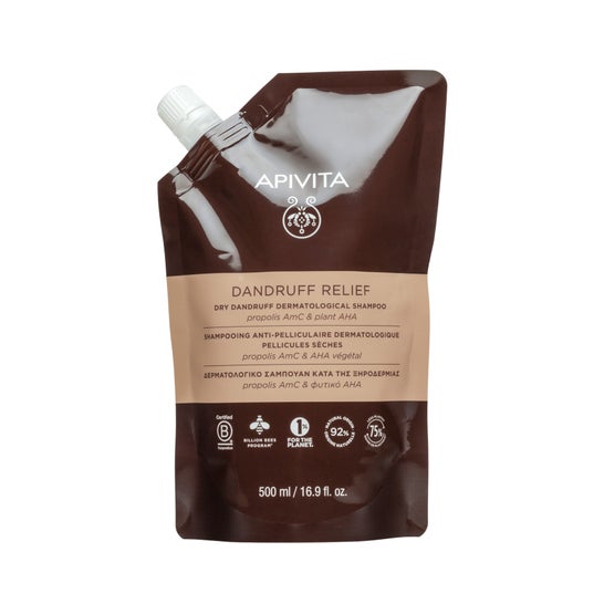 Apivita Refil Champô Dermatológico para Caspa Seca 500 ml