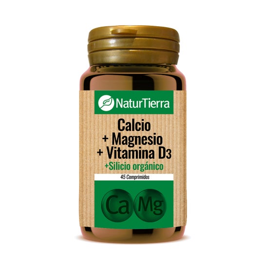 Naturtierra Cálcio+Magnésio+Vitamina D3+Silício Orgânico 45 Tabletes