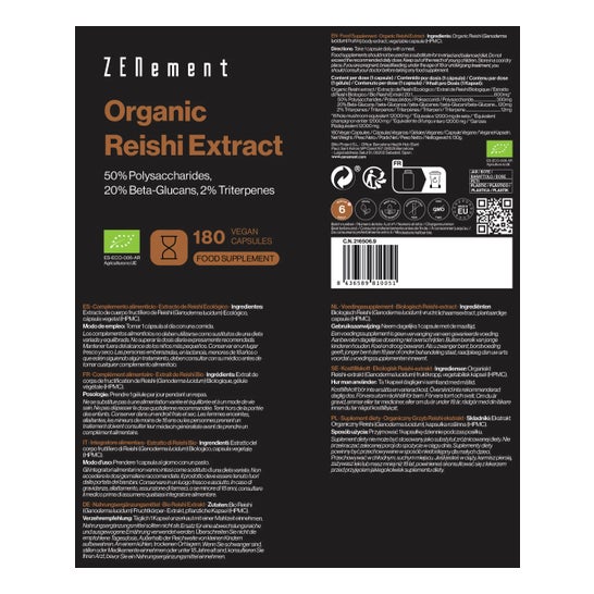 Zenement Extracto Reishi 12000mg Vitamina C 180caps