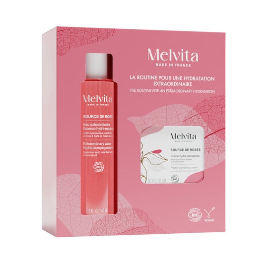 Melvita Source de Roses Coffret Hidratante Água 150ml + Creme 50ml
