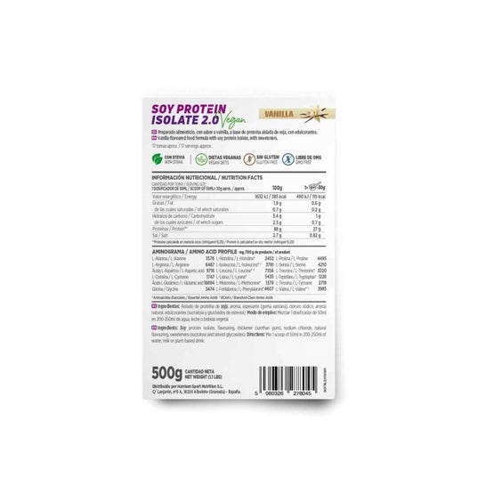 Hsn Soy Protein Isolate 2.0 Vainilla 500g