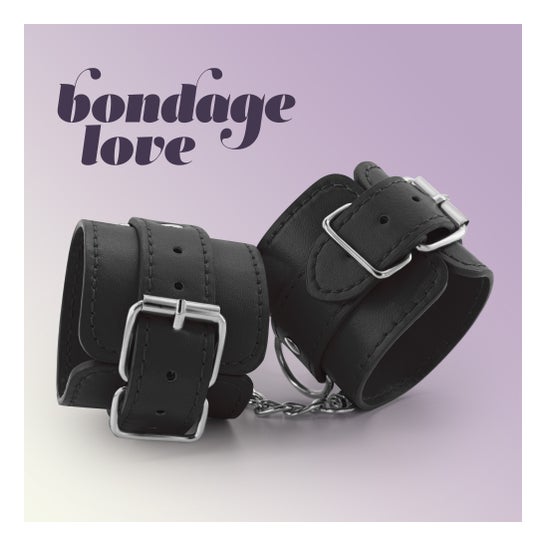 Crushious Bondage Love Algemas de Couro Preto 1 Unidade