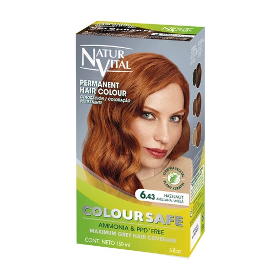 NaturVital Coloursafe Permanent Hair Color 6.43 Hazelnut 150ml