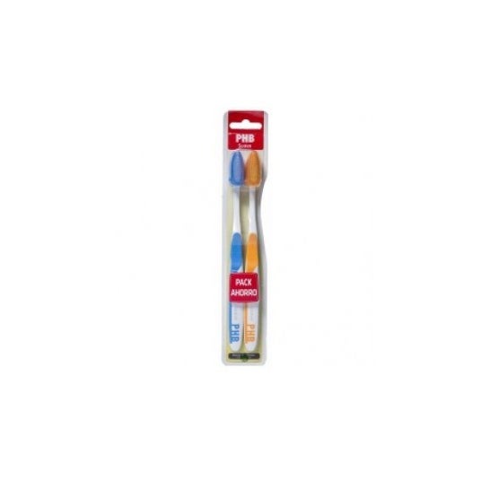 PHB Plus adulto escova de dentes macia 2uds