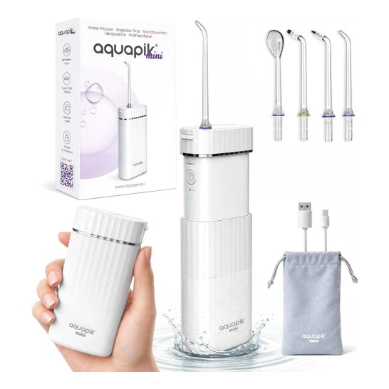 AquaPik Mini Irrigador Bucal Portátil Tanque Retráctil Usb 1ud