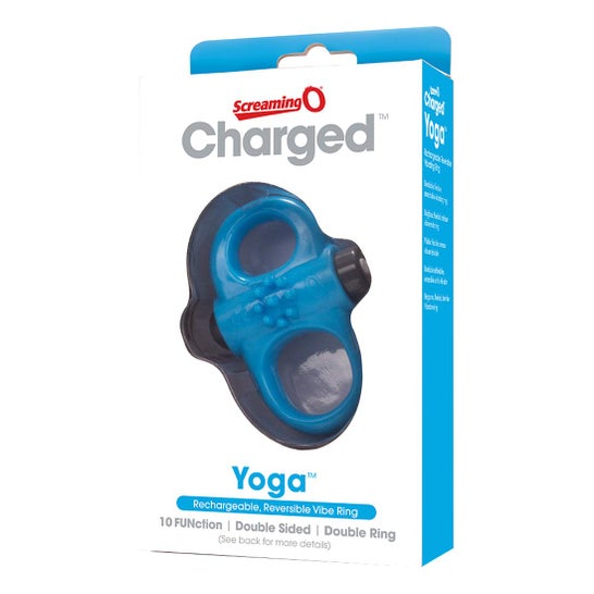 Gritando O Anel Vibratório Recarregável Yoga Azul Recarregável 1pc