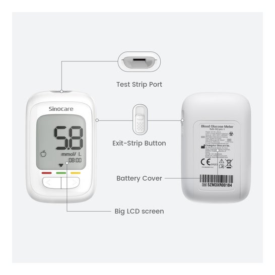 Sinocare Safe Aq Pro I Kit Medidor de Glicose