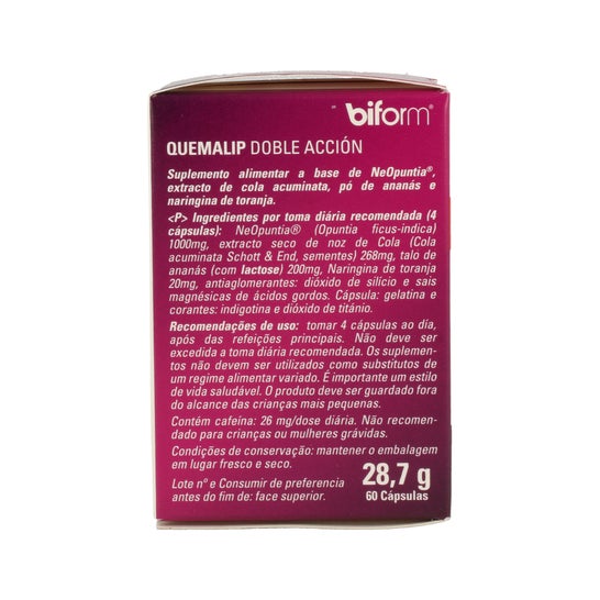Biforme Quemalip Dupla Ação 60cáps