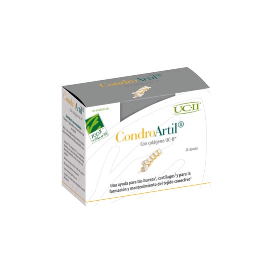 100% Natural ChondroArtil com colagénio UC-II 30 cápsulas