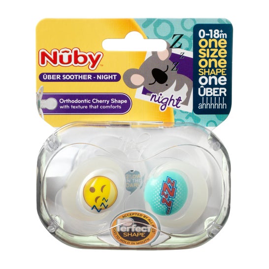 Nuby Set Uber Night Chupeta 0-18m One Size 2 Unidades