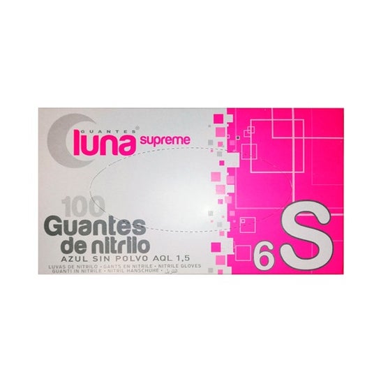 Guantes De Nitrilo Azul Luna T-s 100 U