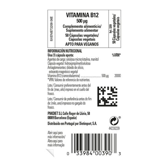 Solgar Vitamina B12 500μg 50 cápsulas