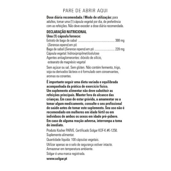 Solgar Sabal 100 Capsulas
