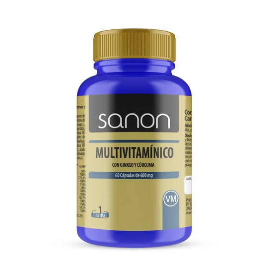 Sanon Multivitamínico con Ginkgo y Cúrcuma 60caps
