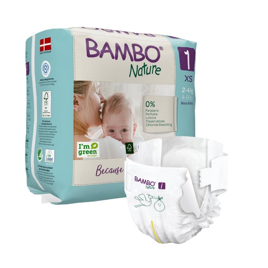 Bambo Nature Nappy Tamanho 1 XS Recém-nascido 22 peças