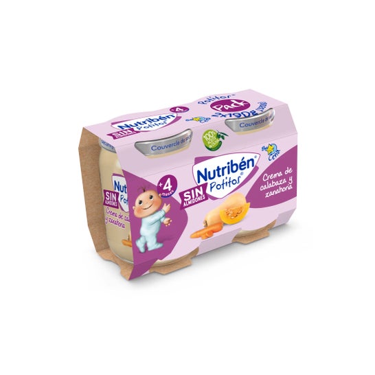 Nutribén Potitos Cena Crema de Calabaza y Zanahoria  +4m 2x120 gr