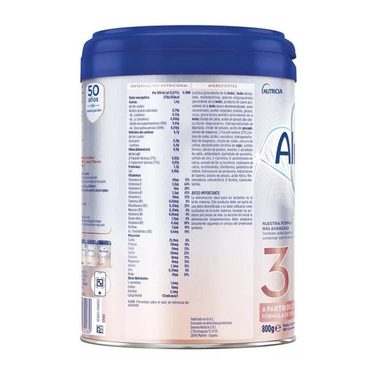 Almirón Profutura Duobiotik 3 Leche de Crecimiento desde los 12m 800g Almirón Profutura Duobiotik 3 Leche de Crecimiento desde los 12m 800g