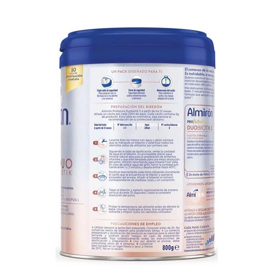 Almirón Profutura Duobiotik 3 Leche de Crecimiento desde los 12m 800g Almirón Profutura Duobiotik 3 Leche de Crecimiento desde los 12m 800g