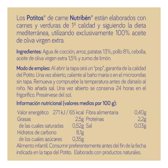 Nutriben Potito Frango com Patatitas 235Gr Nutriben Potito Frango com Patatitas 235Gr