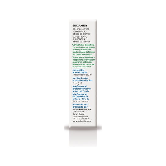 Sedaner Xxl 30 Cap Retard Soria Natural