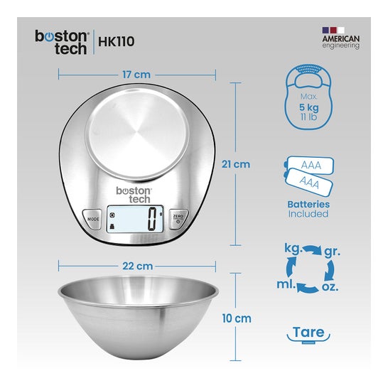 Balança de Cozinha Digital com Tigela de 2,15L HK 100