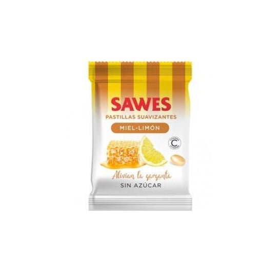 Sawes Comprimidos balsâmicos sem açúcar Sabor a mel Limão com Vitamina C em saco 50g