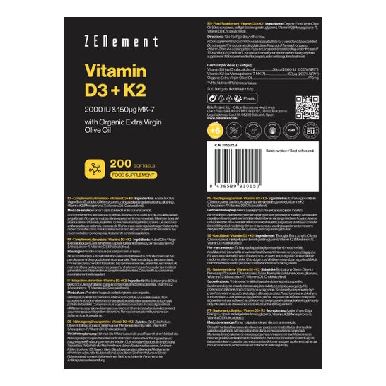 Zenement Vitamina D3 + K2 200caps