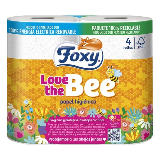 Foxy Love The Bee Papel Higiênico 3 Camadas 4 Unidades