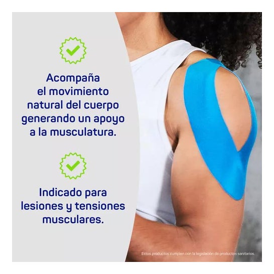 Fita Kinesiological ativa de Dermaplast 5x5 bege Fita Kinesiological ativa de Dermaplast 5x5 bege