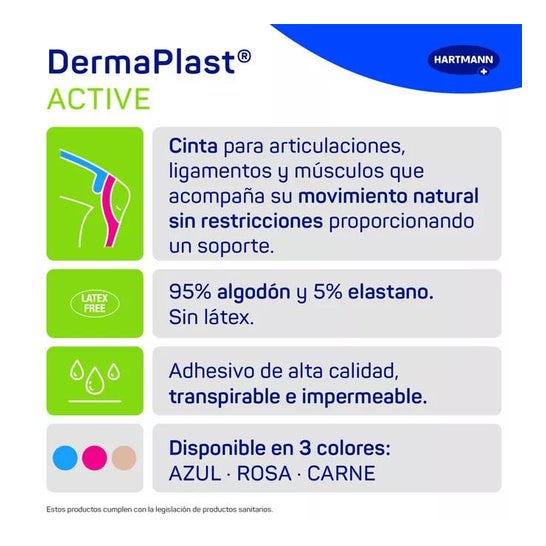Fita Kinesiological ativa de Dermaplast 5x5 bege Fita Kinesiological ativa de Dermaplast 5x5 bege