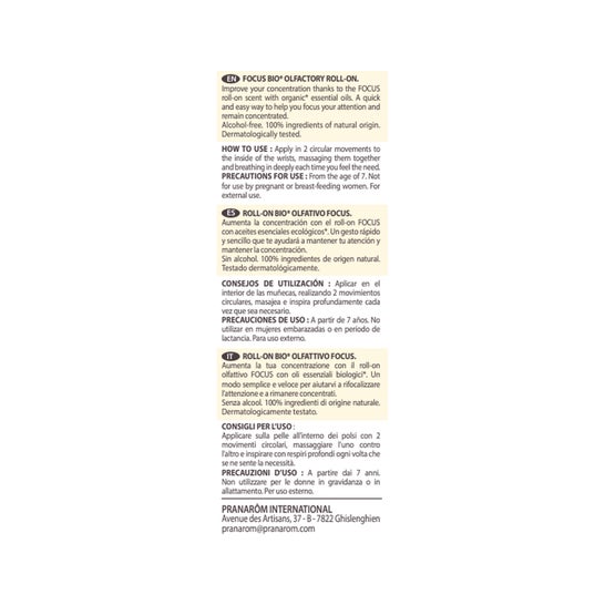 Pranarôm Aromaboost Focus Roll-On Bio 5ml
