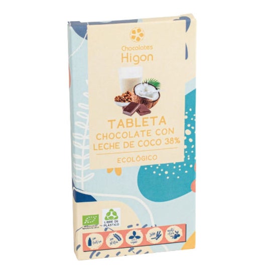 Chocolates Higón Chocolate Leite de Coco 38% Bio 100g