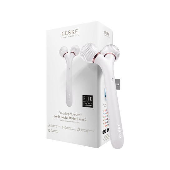 Geske SmartAppGuided Sonic Facial Roller 4 In 1 White Rose Gold 1 Unidade