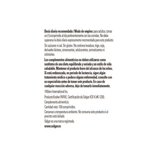 Solgar Chelate Chelate 100cáps