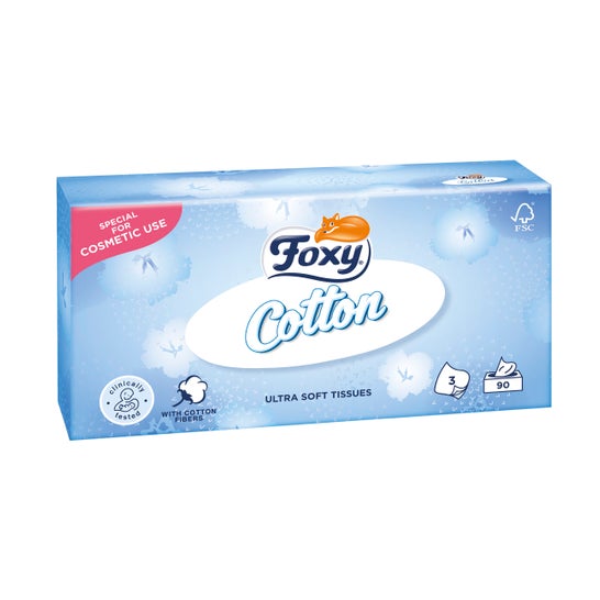Foxy Pañuelos Faciales Cotton Ultra Suaves 90uds