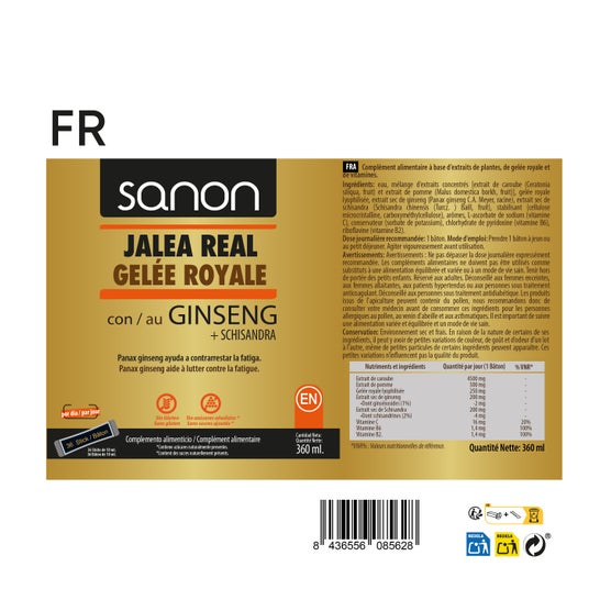 Sanon Geleia Real com Ginseng + Schisandra 36 sticks