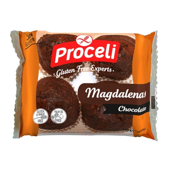 Proceli Madalenas Sin Gluten Chocolate 4uds