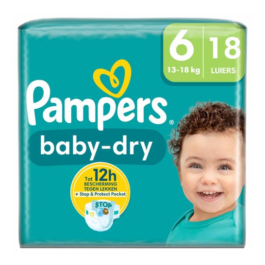 Pampers Baby Dry 12H Fralda Tamanho 6 18 Unidades