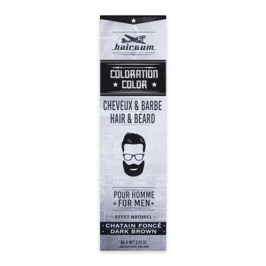 Hairgum Coloração de Barba e Cabelo 3 Castanho Escuro 60 g