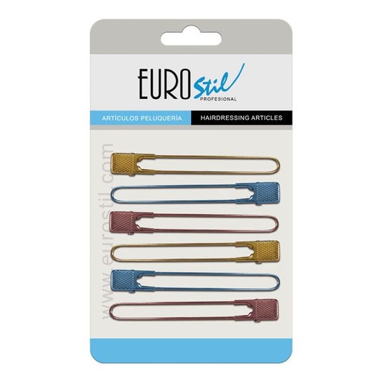 Eurostil 6 Pinza Metal Colores Set