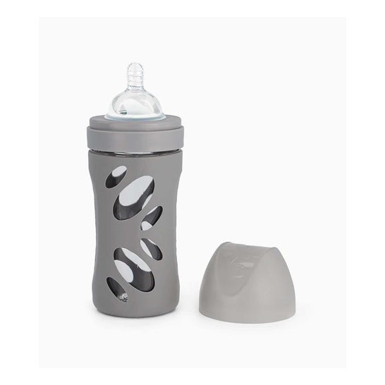 TwistShake Biberón Anticólico Vidrio Gris 260ml