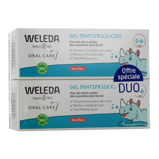 Weleda Gel Dentífrico Kids 0-6 Anos com Flúor 2x50 ml