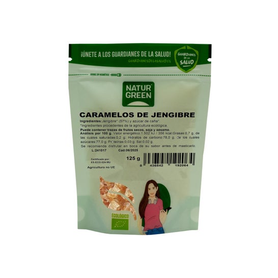 Doces de Gengibre Orgânico Naturgreen 125g