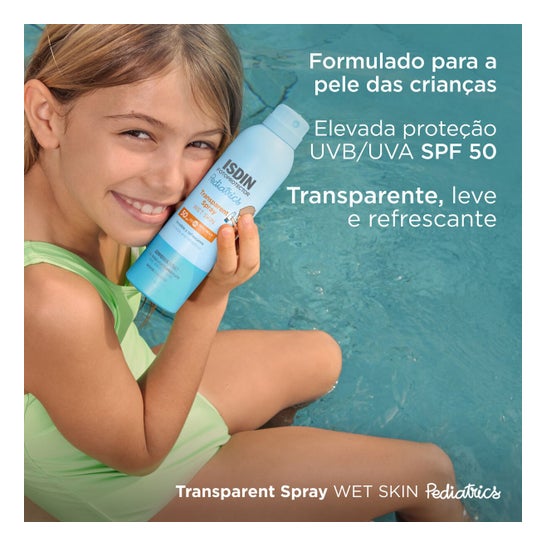 Fotoprotector Pediátrico ISDIN SPF50+ Molhado Transparente 250ml