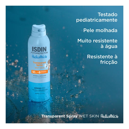 Fotoprotector Pediátrico ISDIN SPF50+ Molhado Transparente 250ml