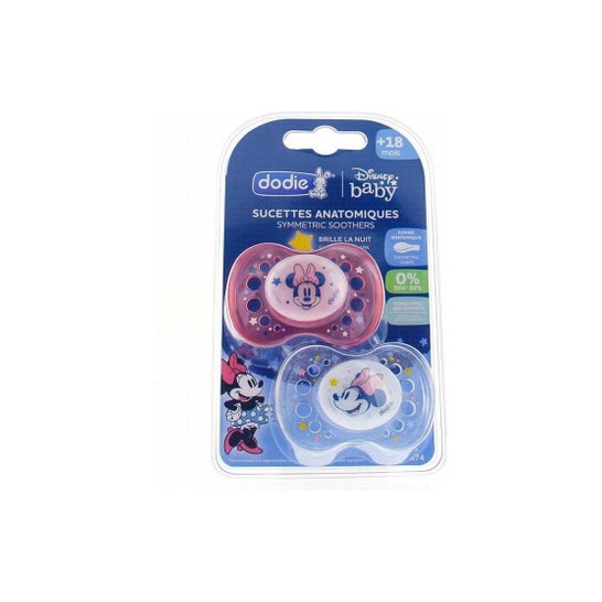 Dodie Disney Duo Anatomical Pacifier Silicone Noite Minnie Duo +18 meses