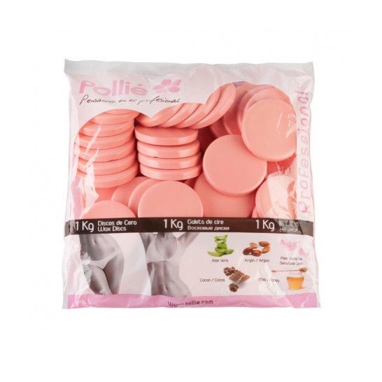 Pollié Hot Wax Discs Pele sensível rosa 100g