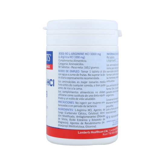 Lamberts L-arginina Hci 1000mg 90 comprimidos