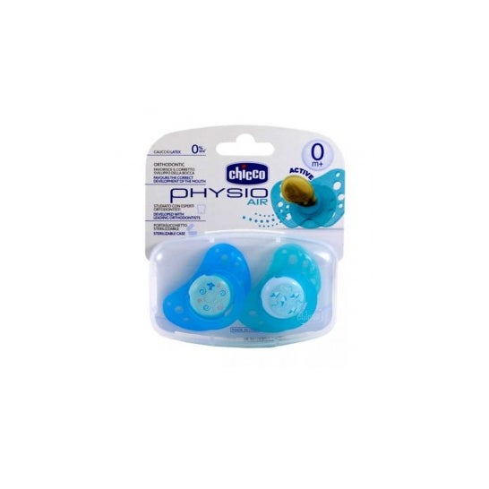 Chicco ™ Physio Air chupeta de borracha azul 0m + 2uds